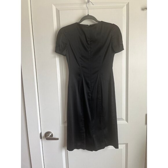 Vintage Black Silky Bodycon Dress - Picture 2 of 3